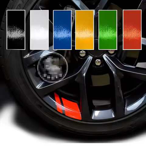 4Pcs Reflective Car Wheel Rim Stickers Vinyl Car Styling Stickers Mark Stripe Racing Wheel Hub Decal