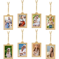 8 Pack Christmas Clear Hanging Photo Frame, 2x3 Inch Double-Sided Acrylic Small Photo Frame,Picture 