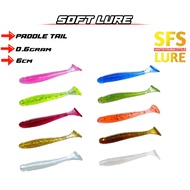 50pcs Soft lure ultralight fishing soft lure paddle tail 5cm 0.6gram soft lure ajing bait jig head m