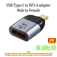 Colmer OTG Adapter Display Port (DP) to USB Type-C 8K 60Hz Converter DP Female to USB-C Male Aluminu