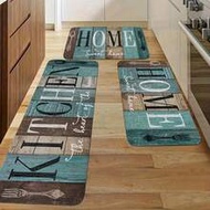 1/2/3 Pcs Farmhouse Style Kitchen Rugs: Green, Brown And Teal Green Spring/Summer Outdoor Theme Kitc
