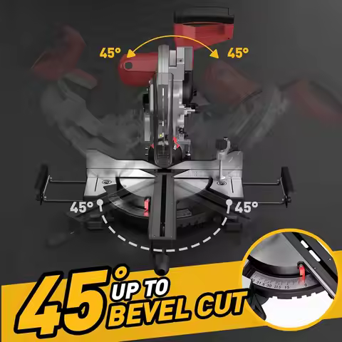 12-Inch Dual-Bevel Sliding Compound Miter SawPower Tools, 3800RPM, 0-45°, 15 Amp, 36T Blade Electric