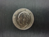 Uang Koin Perak Kuno Belanda 1 Gulden Wilhelmina Tahun 1931