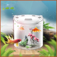 Small Betta Fish Tank Betta Aquarium Tank Fish Tank Clear Container with Water Pump Transparent Fish