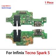 1pcs USB Charge Dock Connector Charging Board Flex Cable For Tecno Spark 5 6 Air 7 7T 8 8C 8P 8T 10C
