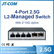JT-COM 6-Port 2.5G Smart Managed Switch 2 10G SFP+Slot And 4 2.5Gbps RJ45 ports Web Managed Link Agg