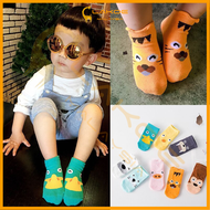 lakoe 100%Cotton Baby socks newborn toddler socks kids boy girl cartoon Anti Slide socks(1 Pair)