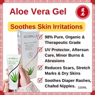 Acuralle Aloe Vera Gel 98% For Moisturiser Diaper Rashes Sunburn Face Body Hair Care Stretch Marks