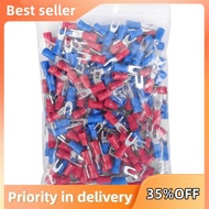 200pcs 16-14 AWG Red Blue Wire Connector Insulated Fork Terminal #4