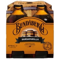 Bundaberg Sarsaparilla Sparkling Drink (Non-Alcoholic Beverage From Australia) 4 x 375ml