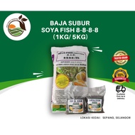 SOYA FISH 8-8-8-8 (REPACK) - Baja Subur Pertumbuhan Pokok Durian, Buah-Buahan, Kandungan NPK, Bahan 