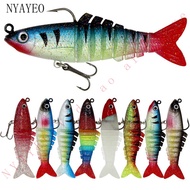NYAYEO 9cm16g T-Tail Fishing Jig Head Swimbaits Sea Bass Fishing Lures Soft Plastic Lures For Salt Water And Freshwater