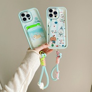 Casing iphone 15 pro max Card bag with  phone case for iphone 15 pro max case