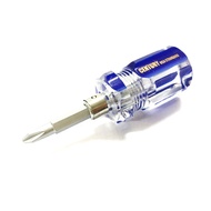 Century short 2-headed screwdriver with clear plastic handle (6 x 55 mm) (Very convenient for stuck 