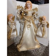 ❣️運費幫你出❣️歐美陶瓷洋娃娃 關懷天使 金蔥蕾絲設計 永久典藏 擺飾 裝飾 精緻陶瓷 收藏