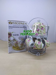 Teko Set Vicenza - Teko Vicenza Motif Bunga 1Set - Teko Cantik 1Set