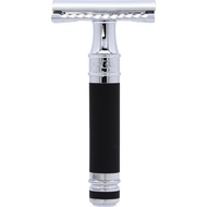 [sgstock] Edwin Jagger Double Edge Safety Razor - [Black Rubber Coated] [Short Handle]