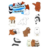 WE BARE BEARS Custom Cake Topper WE BARE BEARS BIRTHDAY Cake Decoration