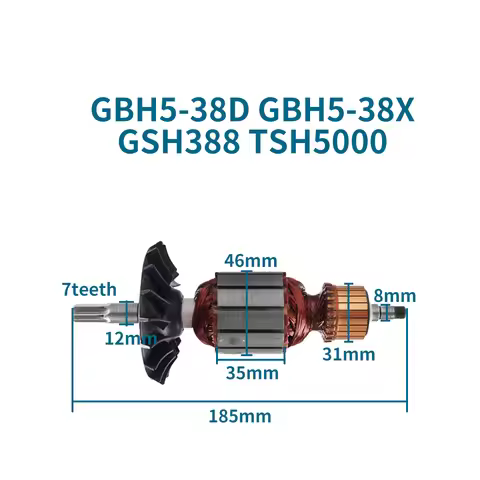 AC220-240V Armature for Bosch GBH5-38D GBH5-38X GSH388 TSH5000 Rotor Anchor Stator Coil Hammer Acces
