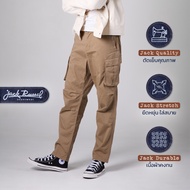 Jack Russel - Men Cargo Chino กางเกงชิโนผู้หญิงทรงคาร์โก้ - Klassik J-222SM/KK Straight Fit Khaki Mi