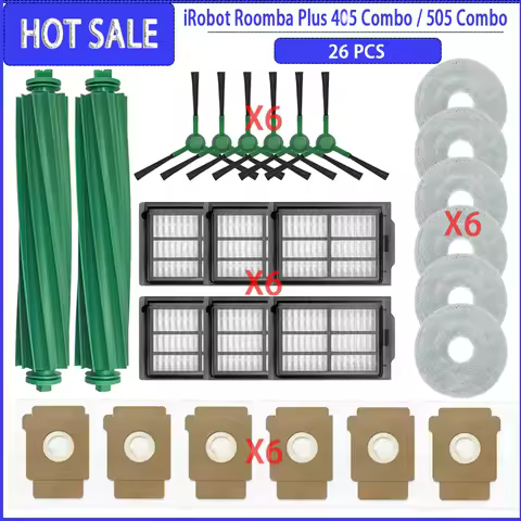 Compatible For irobot Roomba Plus 405 / 505 Combo Main Side Brush Hepa Filter Mop Dust Bag Parts