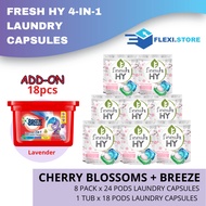 Fresh HY 4-in-1 Laundry Capsules 24pcs x 8 Refill Packs