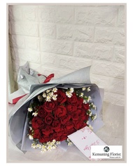 E➸Tz Buket Bunga Mawar/ Buket Bunga Asli/ Bunga Mawar Merah/ Mawar