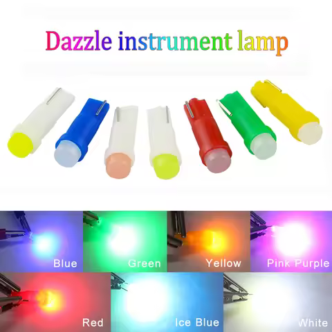 Auto LED W2 X 4.6d T5 COB 1 SMD DC 12V Car 17 37 73 74 dashboard warning indicator lights Instrument