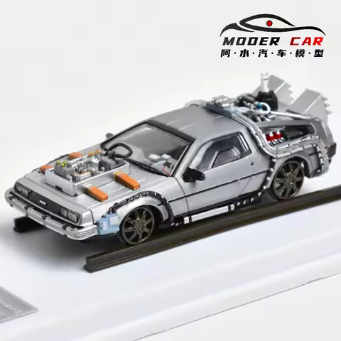 MJ 1:64 back to the future DeLorean DMC 12 Diecast Model Car