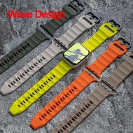 Solid Color Sports Strap for App le Watch series 10/9/8/7/6/5/SE/4/3 wave design silicone strap for 