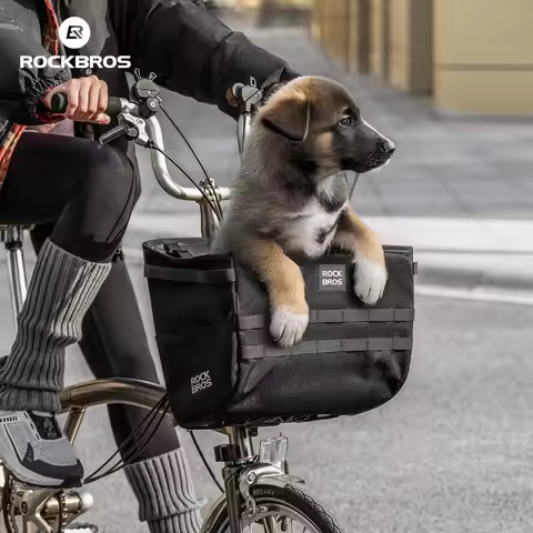 ROCKBROS Bicycle Front Basket 16L Vegetable Basket Bag for Brompton Quick-release Pet Bag Handlebar 