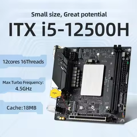ERYING M-ITX DIY Desktop Motherboard with Onboard Core CPU Kit i5 12500H i5-12500H 12C16T DDR4 Gamin
