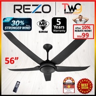 [FAST SHIP] Rezo Ceiling Fan MR56DC 56" 5 ABS Blades 5 Speed With Remote Control / ZR 42" / MY40 DC