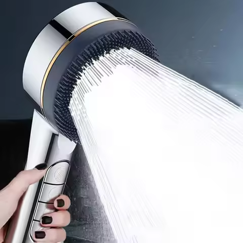 New High Pressure Filter Shower Head Water Saving 4 Modes Adjustable One-Key Stop Water Massage Spra
