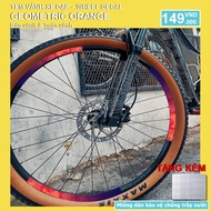 Decal Stamp Stickers MTB Geometric Orange Off-Road Bicycle Rim | Wheel decal