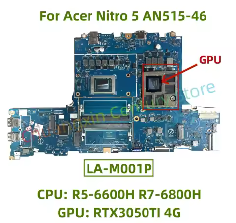 LA-M001P motherboard for Acer Nitro 5 AN515-46 laptop with CPU: R5-6600H R7-6800H GPU: RTX3050TI 4G 