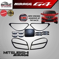 Mitsubishi Mirage G4 Garnish Set 2018 2019 2020 2021 Black / Chrome / Mirage G4 Accessories Parts / 