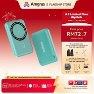 Amgras PowerMeta 10K Wireless Powerbank Fast Charging WIth Foldable Phone Stand Super Magnetic (22.5