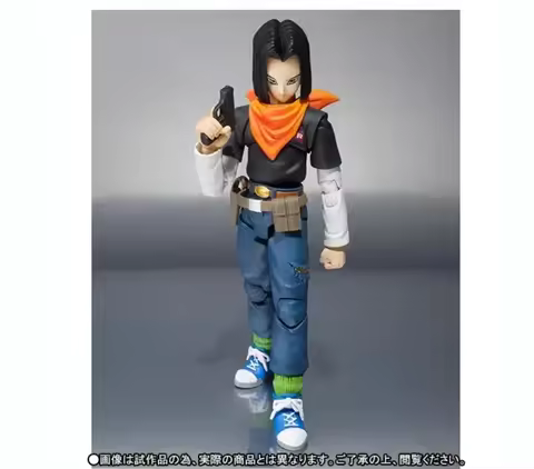 100% Original Bandai S.H. Figuarts SHF Dragon Ball Z Android 17 In Stock Anime Action Collection Fig