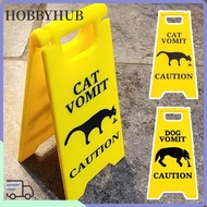 HOBBYHUB Dog Vomit Sign, Funny Gift Cat Vomit Sign, Durable Bright Yellow Warning Sign