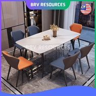 Italian Glossy Sintered Stone Ceramic Table Dining Set 4/6/8 Seater With Butterfly Chair