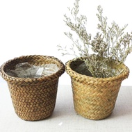 Robben Wholesale Hand Woven straw woven decorative flower basket waterproof garden pot gift storage 