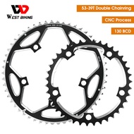 WEST BIKING 39/53T 44/56T Road Bicycle Chainwheel 130BCD Double Chainring High Strength Chainring Fo