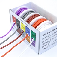 DIY high quality flexible silicone wire and cable 24AWG 26AWG 28AWG 30AWG 5 colors in a box mixed wi