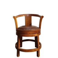 【吉迪市柚木家具】RPCH022SL 柚木全牛皮旋轉椅 椅子 客廳 旋轉