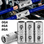 FANIELLAPOWELL Car Audio Connector, Brass 0GA 4GA 8GA Car Speaker Wire Terminal,  Silver Power Groun