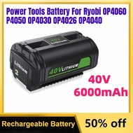 40V 6000mAh Power Tools Rechargeable Li-Ion Battery for Ryobi OP4060 OP4050 OP4030 OP4026 OP4040 RY4