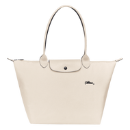 Genuine longchamp Le Pliage Club 70th anniversary embroidered horse long handle waterproof nylon Shoulder Bags large size Tote Bag L1899619337 Cream color