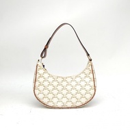 CELINE AVA豌豆包腋下包中號凱旋門印花白色PVC金扣