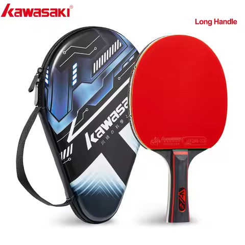 Kawasaki Table Tennis Racket, 7-Ply Poplar Wood with 2.0mm Sponge, High Control 87, Speed 66, Rotati